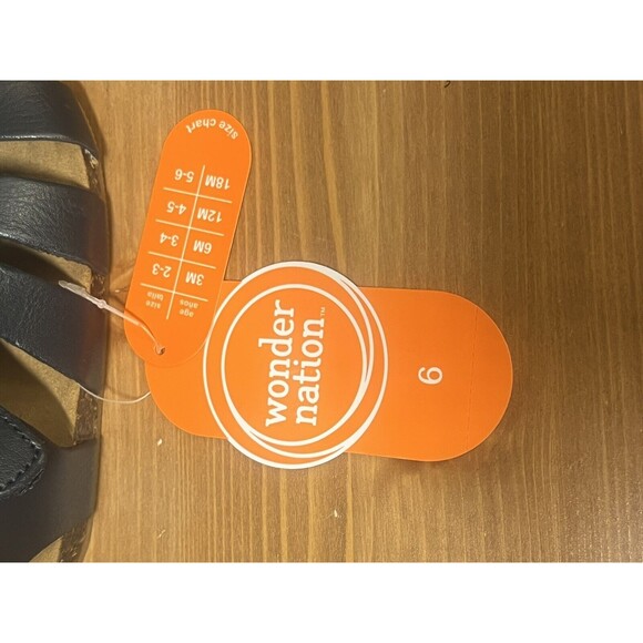 Wonder Nation Toddler Boys Navy Blue Faux Leather Sandals Size 5 - Picture 10 of 11